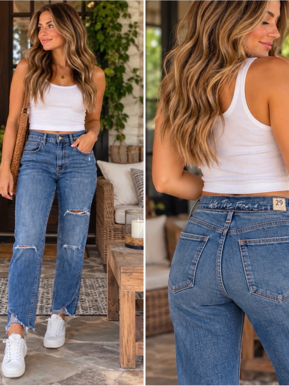 We The Free NWOT Distressed Cropped Jeans Size 29 – Free People